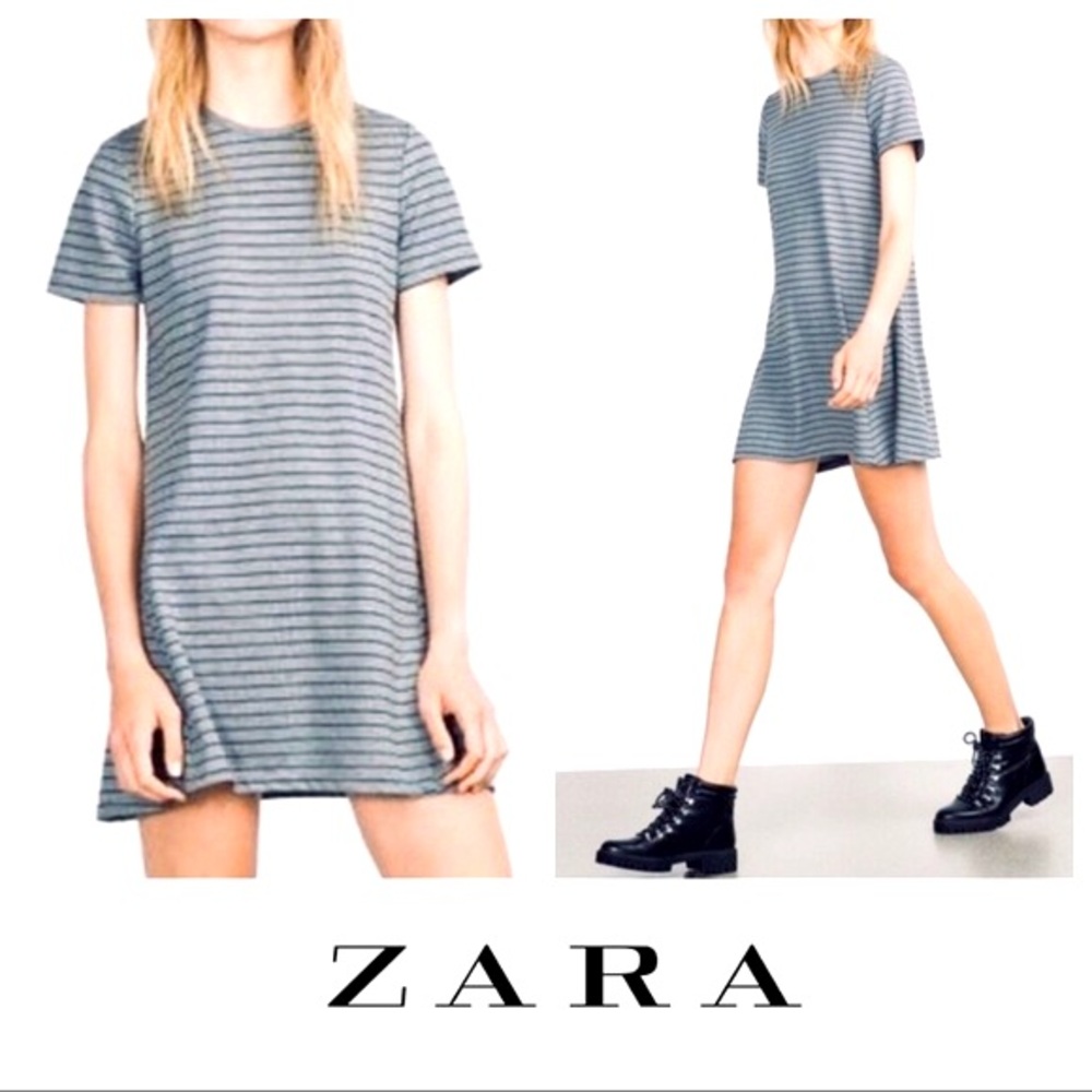 Zara Trafaluc Striped Shift Dress SZ M